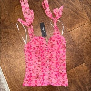 Pink Floral Women's Top Lulus